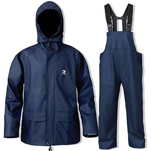 RainRider Rain Suits for Men Waterproof Rain Jacket Coat Pants Heavy Duty Women Fishing Rain Gear Workwear Jacket Only, Large