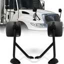 High Soar Hood Mirror for International 4300 Workstar II Black Mirror Assembly Driver and Passenger Side (Fit: International 4300 4400 7400 7600 8500 Durastar Truck)