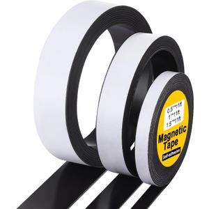 33Ft Magnetic Tape Roll, Self-Adhesive Flexible Magnet Strip 0.5", 1", 1.5" Width Strips Roll with Adhesive Backing for DIY Crafts, Fridge, Whiteboard, and Lightweight Projects