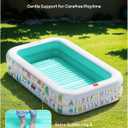 QPAU Kiddie Pool – 65" x 39" Inflatable Pool for Kids & Toddlers, Ball Pit & Baby Pool with Soft Floor, Educational Alphabet & Number, Durable Outdoor Play Toys for Backyard & Indoor Fun (Green)