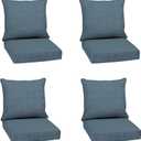Arden Olefin Outdoor Deep Seat Cushion Set (4-Pack), 24 in x 24 in, Weather-Proof, Rain-Proof, Fade Resistant Patio Cushion for Chair, Sofa, and Couch Denim Alair