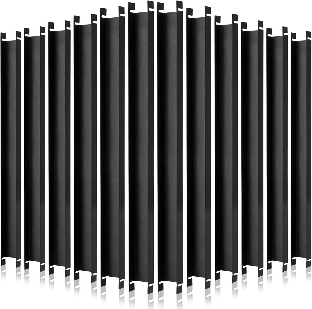 Peryiter 6 Pcs Front to Back Rails Lateral Drawer Hanging File Bar Black File Cabinet Rails Stainless Steel Cabinet Parts for Sides Letter Size Folders Storage Organizer, 15.76'' Long