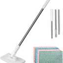 Snap Grip Mini Mop with 10pcs Cleaning Cloth - 360Spin No Wash Mop for Wet/Dry Use - Hands-Free MiniMops for Tile, Floor and Wall