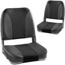 2pcs Boat Seating Grey and Black Low Back Finsh Boat Chairs