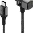 Scosche CAUXMICB4-SP Hookup Premium USB-C to 3.5mm Auxiliary Jack Adapter, Braided Audio Cable with Built-in Mic and Relocation Dock for Convenient Placement and Hands-Free Phone Calls