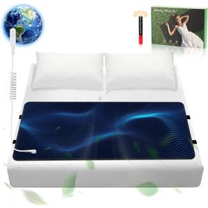 Grounding Mat with Grounding Cord, Anti-Static Earthing Pad for Home & Bed Use, Non-Slip Soft Conductive Mat (Queen, 60"x27")