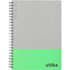 Maruman N460-33 Utoka A5 Notebook, Ring Notebook, 0.2 inch (4 mm) Ruled, Light Green