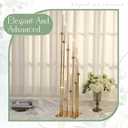 Baquler 2 Pack 10 Arms Wedding Candelabras Centerpiece,50 Inches Tall Floor Standing Candle Holders with Clear Acrylic Shades, Silver Gold Candelabra for LED Candles Bridal Shower Party Decor(Gold)