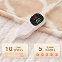 Homemate Heated Blanket Electric Throw - 50x60 Heating Blanket with 10 Fast Heat Levels 8 Hours Auto Off Soft Cozy Flannel Over-Heated Protection ETL Certification Keep Warming in Home