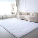 White Shag Area Rug 9x12 -Soft Large Rugs for Living Room Bedroom - Modern Shaggy Plush Non-Silp Floor Fuzzy Carpet