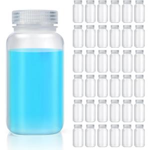 Tatuo 12 Pcs 8 oz 250 ml Polypropylene Reagent Bottle Plastic Sample Bottles with Screw Caps Transparent PP Sample Containers with Lid for Liquids, Laboratory, Storage at Home (Clear)