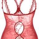 Women Sexy Lingerie Nightwear - One-Piece Bodysuit Nightie Plus Size, Black (M)