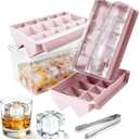 Ice Cube Tray with lid & Bin, 2" Large Square Ice Tray for Whiskey, 2In*10 Ice Cubes