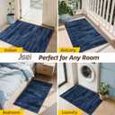 JSEI Dirt Trapper Door Mat 24"x36", Non-Slip Doormats Washable Entryway Mat, Welcome Floor Mat Absorbent Low Profile Dog Door Mats for Front Back Door, Wet Shoes & Paws, Blue