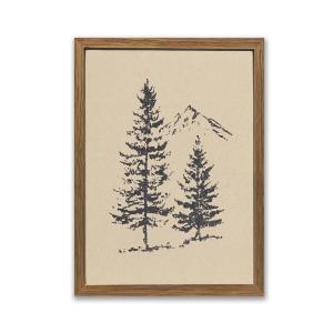 Pine Tree Wall Art Minimalist Mountain Nature Canvas Print Cabin Wall Decor
