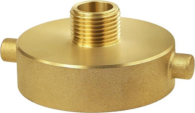 NOVINO Fire Hydrant Hose Adapter 21/2" NST/NH Female x 3/4" GHT Male, Brass Fire Hydrant Adapter to Garden Hose