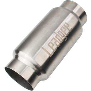 3" Inlet & Outlet Exhaust Resonator, 9" Overall Length Center Straight Through Stainless Steel Muffler,Polished