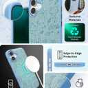 ZAGG London Snap Case for iPhone 16 Plus - Embroidered Doodle Fabric Design, MagSafe Compatible, 13ft Drop Protection with Graphene, Slim & Lightweight, Wireless Charging Compatible, Blue