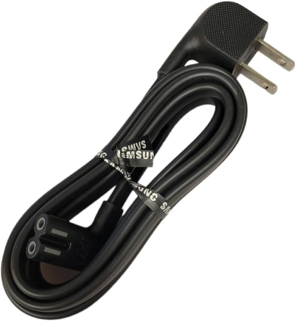 OEM 3903-001117 Rt-ANG 2-Prong 5ft TV Power Cord 90 Degree Ends Both Sides Compatible with Samsung Smart-TV LCD LED UHD QLED 4K HDR TV Model TU7000, 2pcs