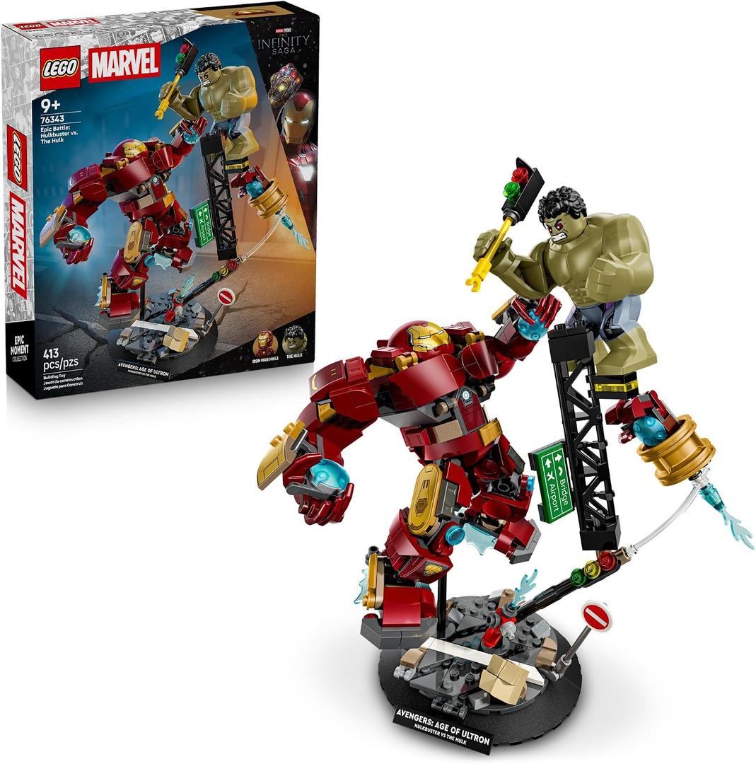 LEGO Marvel Epic Battle: Hulkbuster vs. The Hulk Building Toy for Boys & Girls - Avengers: Age of Ultron Display & Play Set W/2 Minifigures for Kids, Ages 9+ - Gift Idea for Birthdays - 76343