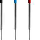 5 x HeTaoCat Red Ink Refill Pack of 5, Replaceable Ballpoint Pen Refills, Medium Point Metal Refil (Red)