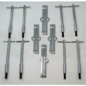 Valve Cover T-Bar Set of W/Chrome Valve Spreaders Set of 8 Silver