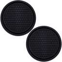 MEAJOO 2PCS Car Cup Holder Coaster, Universal Auto Non-Slip Cup Holder Coaster, 2.75In Universal Non-Slip Recessed Car Interior Accessories (Black)