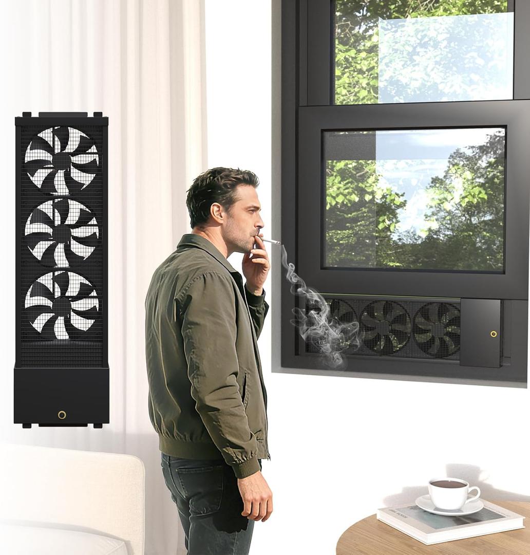 Vertical Window Fan for Sliding Windows (50~55cm/19.7~21.7in) | No Drilling Required Installation, Adjustable Wind Speed, 1.97 IN Retractable, for Bedroom Bathroom Kitchen Office
