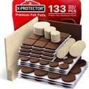 Felt Furniture Pads X-PROTECTOR 133 PCS Premium Furniture Pads - Felt Pads Furniture Feet Best Wood Floor Protectors - Protect Your Hardwood & Laminate Flooring! Brown and Beige