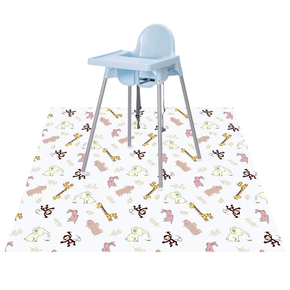 Baby Splat Floor Mat for Under High Chair/Arts/Crafts, 51" Waterproof Anti-Slip Food Splash Spill Protector Mat, Washable and Table Cloth