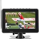 7 Inch Portable Digital TV HD 1080p Small LCD Television for Camping, Car, Travel, Built in USB, TF Card Slot, FM Radio, Rechargeable Battery