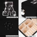 6 x Uygafly Travel Jewelry Case - Personalized Jewelry Box for Women,Small Cute Jewelry Organizer Storage Aesthetic,Travel Essentials Birthday Gifts | Black,A