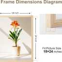 TONES FRAME DESIGN 18x24 Frame Natural Solid Wood Veneer 18 x 24 Poster Frame with Shatterproof Plexiglass, Wall Hanging Modern Wooden Picture Frames 24x18 for Home Office Decor