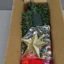 Joiedomi 24"/2FT Mini Christmas Tree Tabletop Set with Clear LED Lights, Artificial Mini Christmas Tree with Star Treetop and Hanging Ornaments, Best DIY Xmas Decorations