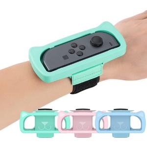 Wristbands Compatible with Just Dance 2025 2024 2023 Switch Game, ID CHINSION Adjustable Elastic Straps Compatible with Nintendo Switch Controllers for Adults Teens and Kids, Blue Pink and Green
