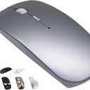 Bluetooth Wireless Mouse for MacBook Air Mac Pro Laptop Computer iPad Pad PC Laser Optical Rechargeable Mini Slim Silent Mouse Widely Used Desktop Hp iMac (Gray)