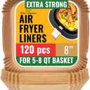 120 pcs Air Fryer Liners, Disposable Air fryer Paper Liners Non-Stick and Oil Proof for Easy Cleanup, Great for Oven, Pans & Baking 8 Square for 5-8 qt Basket by Baker's Signature