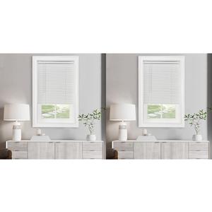 29" Wide, 48" & 64" Long 1" Slat Cordless Light Filtering Mini Blinds - Pearl White - Horizontal Window Blinds for Interior by Achim Home Decor