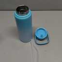 Insulated Water Bottle with Straw Lid,24 oz Stainless Steel Vacuum Metal Bottle with Silicone Handle,Sea Salt