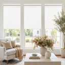 Birch Ivory Cordless Roller Shades Non See Through Blinds 34.5" W x 72" H