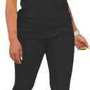 TOPONSKY Women Two Piece Workout Outfits Sports Long-Pants & Short-Top Sets (Black, M)