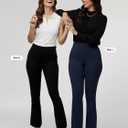 Conceited Stretch Slacks for Women - Wear to Work - Tummy Control - Slim Leg - Pockets - Ponte  (Black, XL)