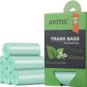 1.2 Gallon Small Trash Bags Garbage Bags, AYOTEE Mini Compostable Strong Bathroom Wastebasket Can Liners trash Bags for Home Office Kitchen fit 5L, 5 Liter, 1 Gal, Green