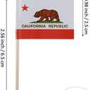 2 x Tectsia 100Pcs California Toothpick Flags, Small Mini Stick Californian Fruit Cake Topper Flag for US Military Day Party Events Celebration Supplies, Birthday Wedding Dinner Decorations