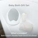 Angelcare Baby Bath Support Bundle, Bath Rinser & Hooded Towel, Gray