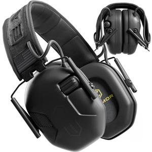 M300A Ear Protection For Gun Range - Shooting Ear Muffs with Ergonomic Gel Cushions, IPX5 Waterproof Gear (Black)