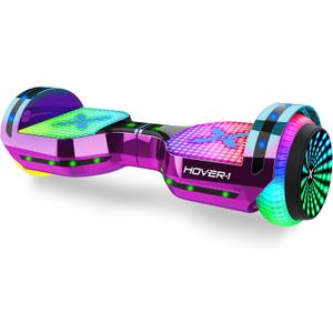 Hover-1 Astro Electric Hoverboard 7MPH Top Speed, 9 Mile Range, 5HR Run-Time, Built-In Bluetooth Speaker, Self Balancing Scooters Rider Modes: Beginner to Expert (Iridescent)