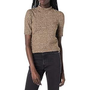 Amazon Essentials Women's Cotton Modal Draped Puff Sleeve Turtleneck, L