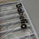 Babelio 29.7-46.5" No Bottom Bar Baby/Dog Gate for Stairs, House and Doorways, Auto Close Safety Pet Gates with Large Walk Thru Door, Hardware Mount, White