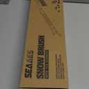 SEAAES 35 Inch Ice Scraper and Snow Brush for Car Windshield, Extendable Snow Scraper Brush with Foam Grip for Truck SUV Vehicle Window - Green